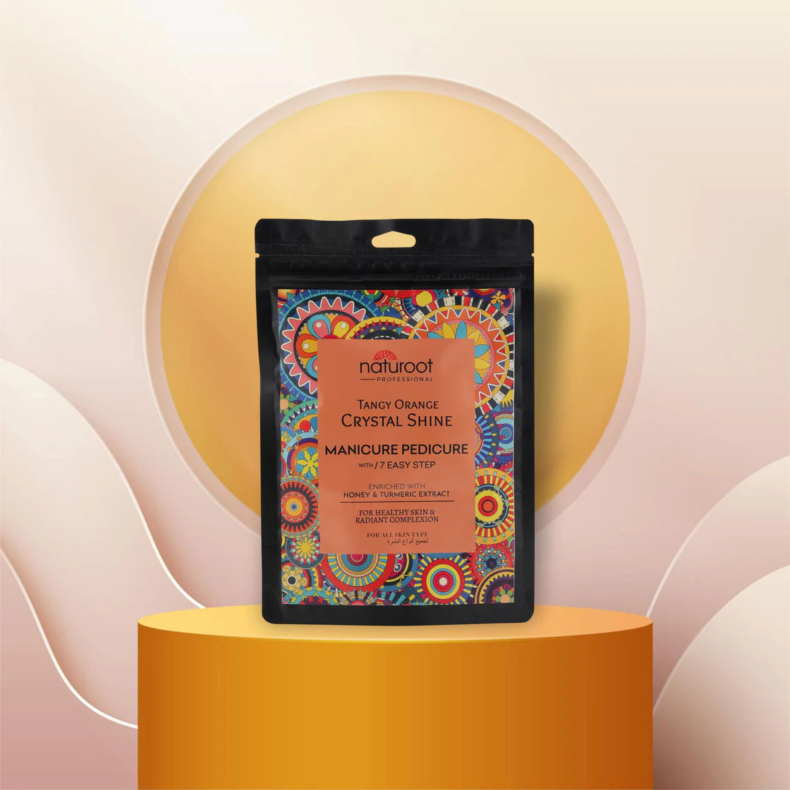 Tangy Orange Crystal Shine Manicure Pedicure with Pretty Pearl Foot Salt