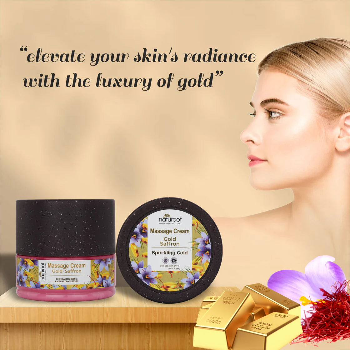 Sparkling Gold Massage Cream and Scrub