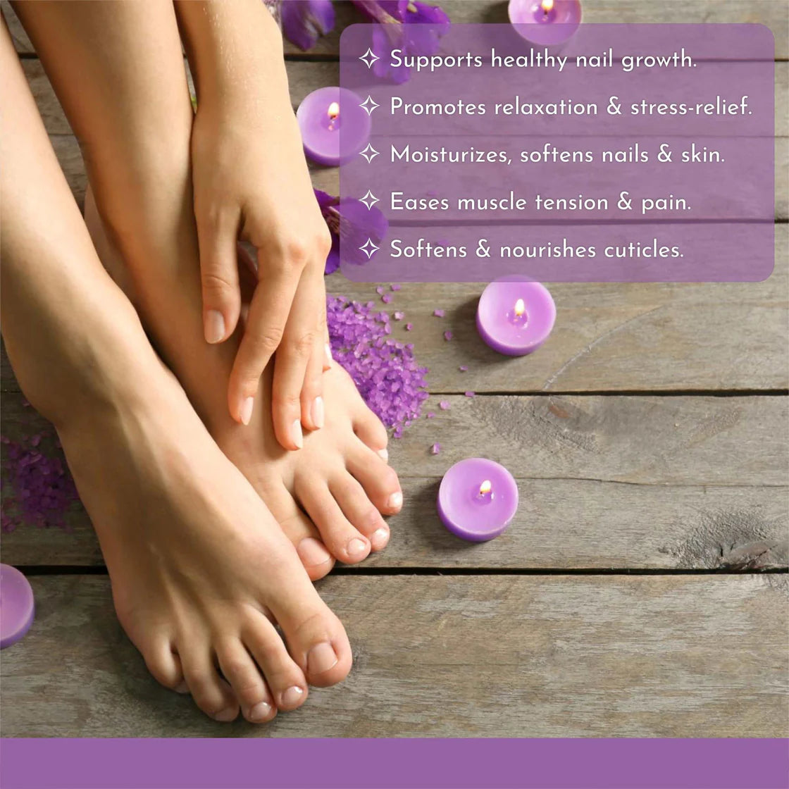 Lavender Crystal Shine Manicure Pedicure with Dazzling Diamond Foot Salt
