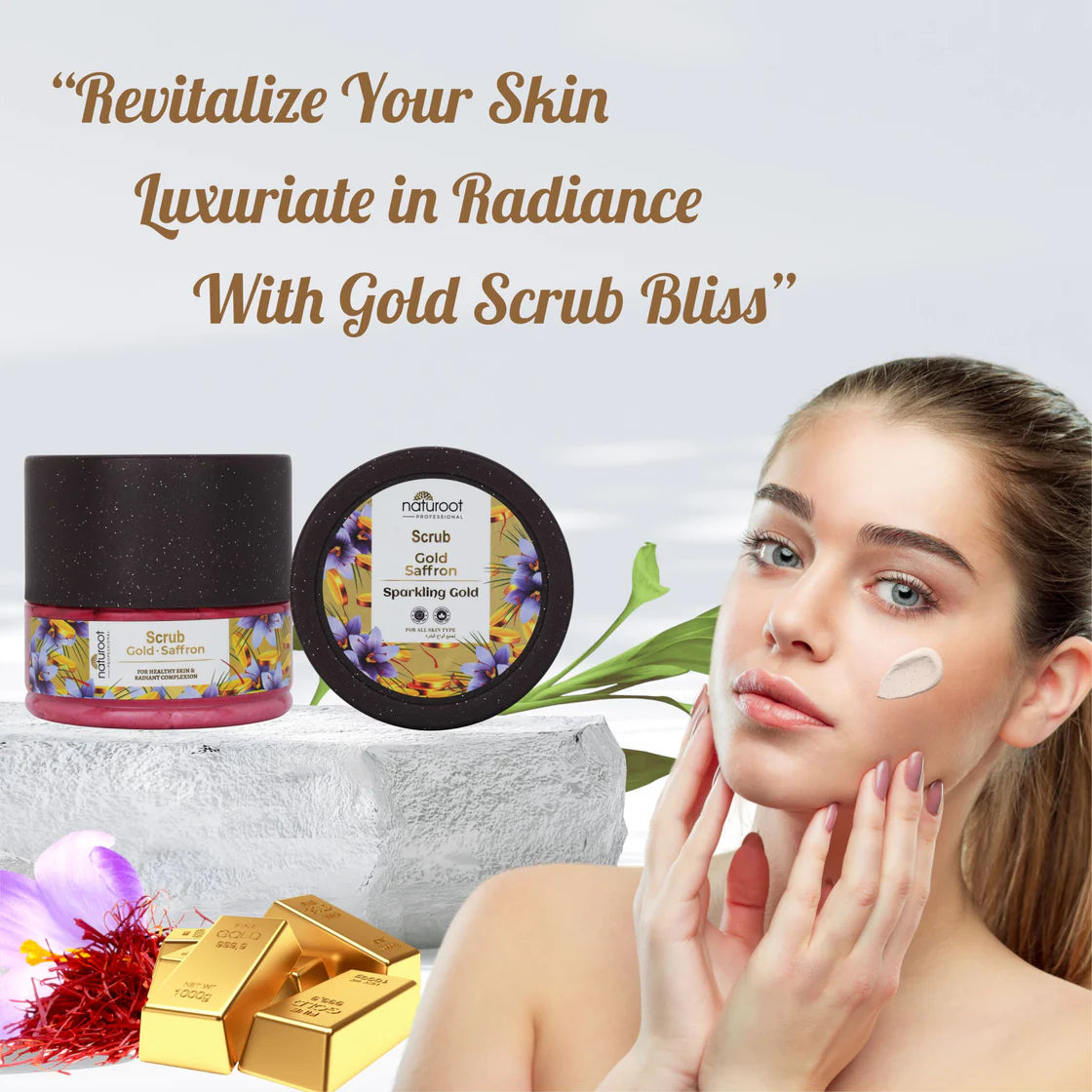 Sparkling Gold Massage Cream and Scrub