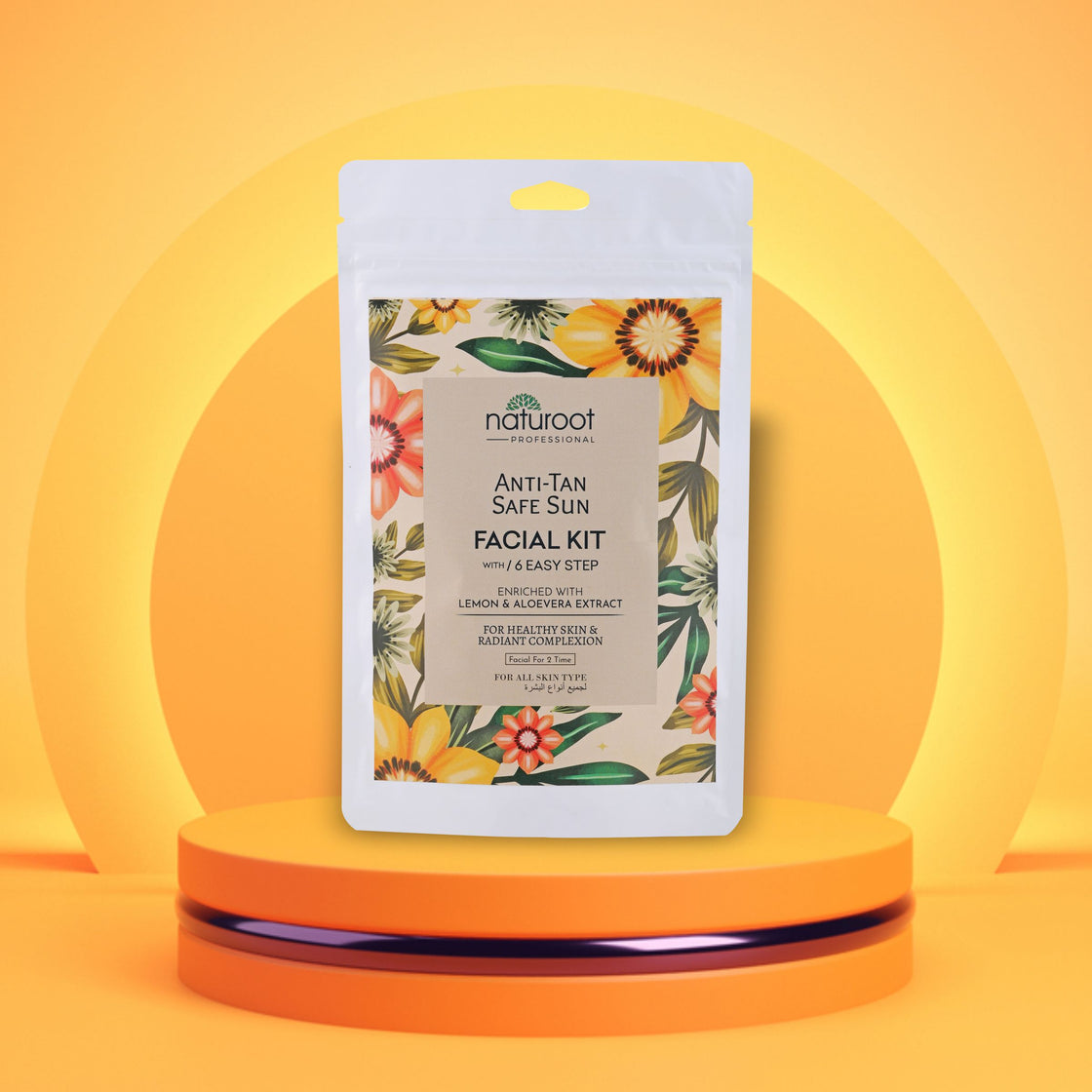 Tangy Orange Crystal Shine Manicure Pedicure with Anti-Tan Safe Sun Facial Kit