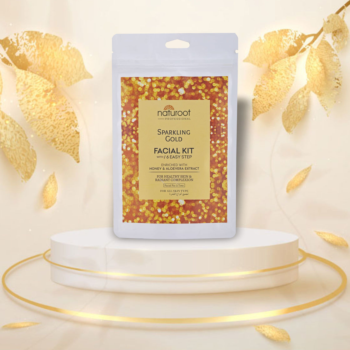 Tangy Orange Crystal Shine Manicure Pedicure with Sparkling Gold Facial Kit