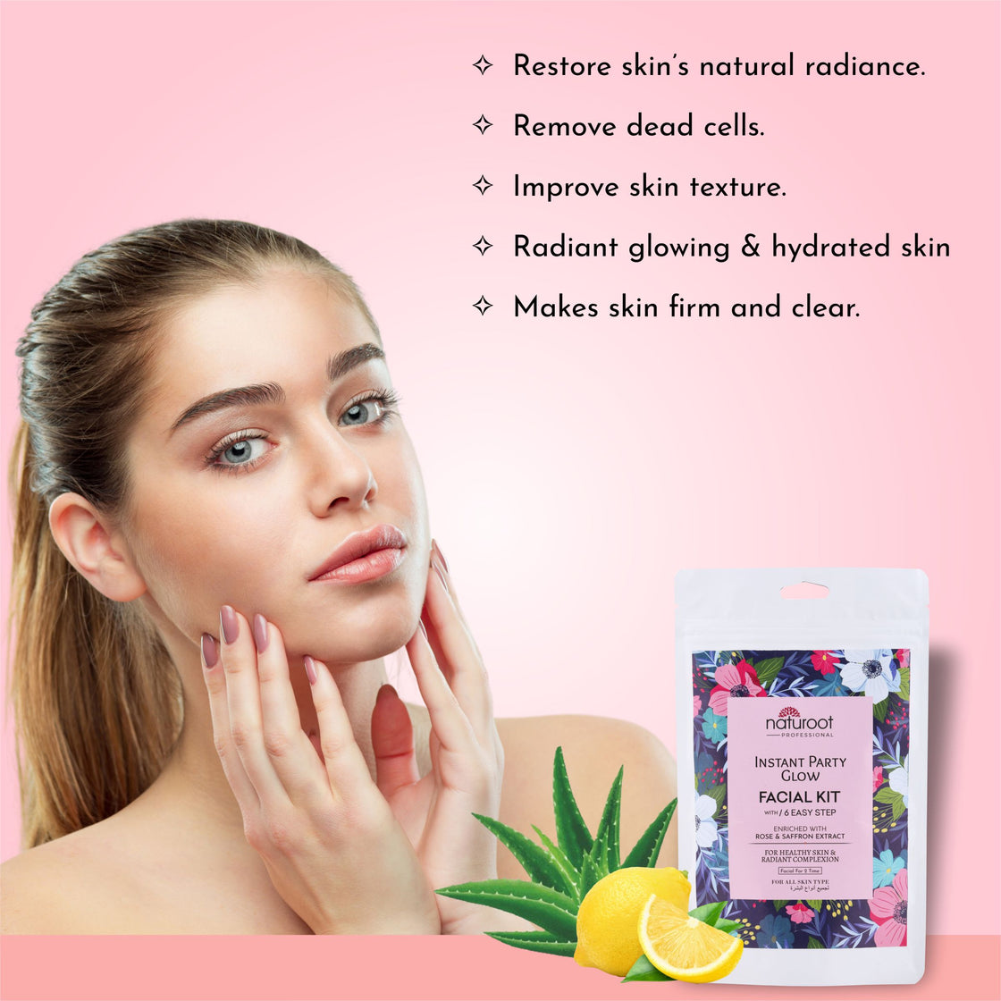 Lavender Crystal Shine Manicure Pedicure with Instant Party Glow Facial Kit