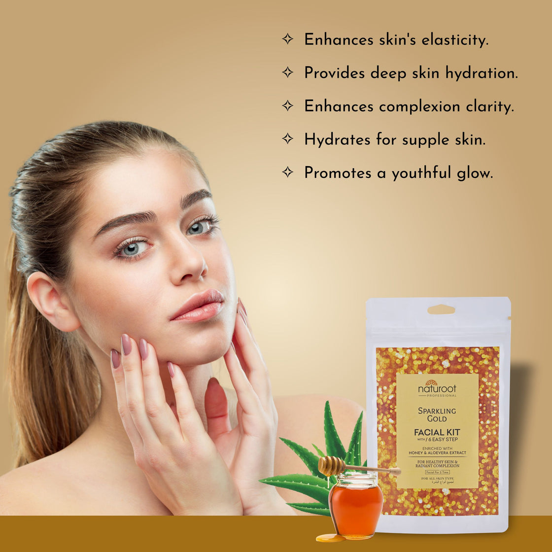Tangy Orange Crystal Shine Manicure Pedicure with Sparkling Gold Facial Kit