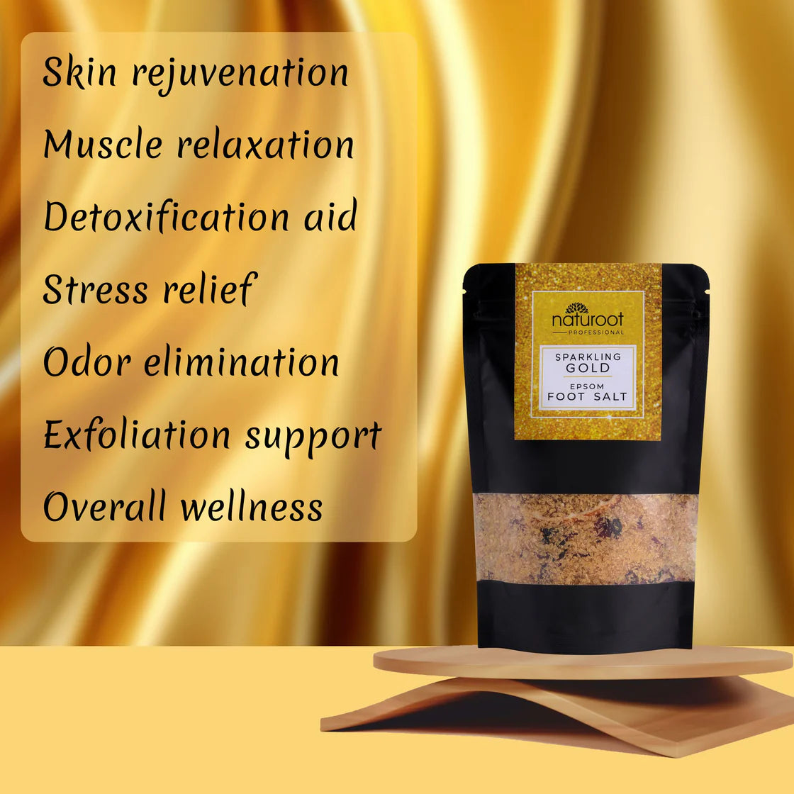 Tangy Orange Crystal Shine Manicure Pedicure with Sparkling Gold Foot Salt