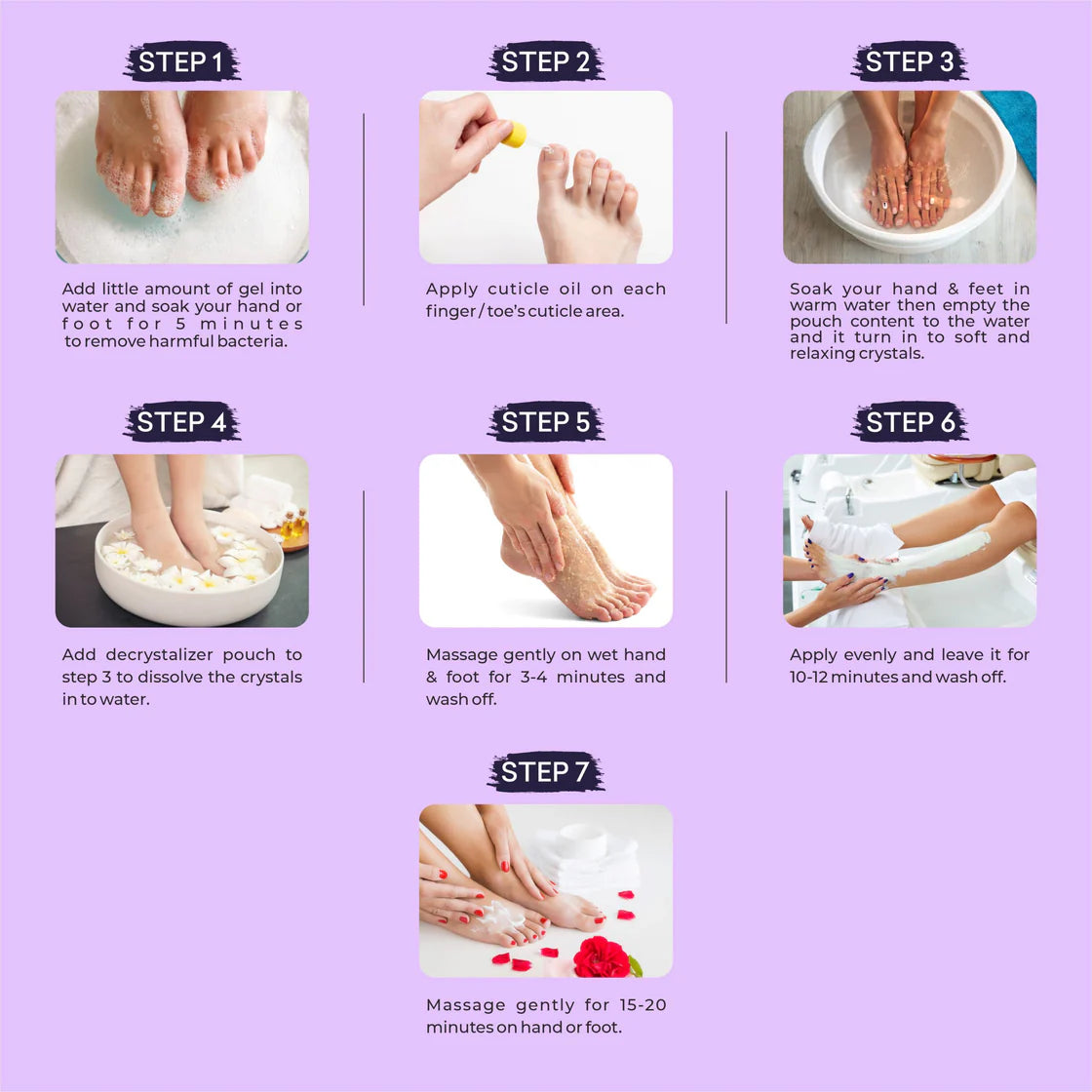 Lavender Crystal Shine Manicure Pedicure with Dazzling Diamond Foot Salt