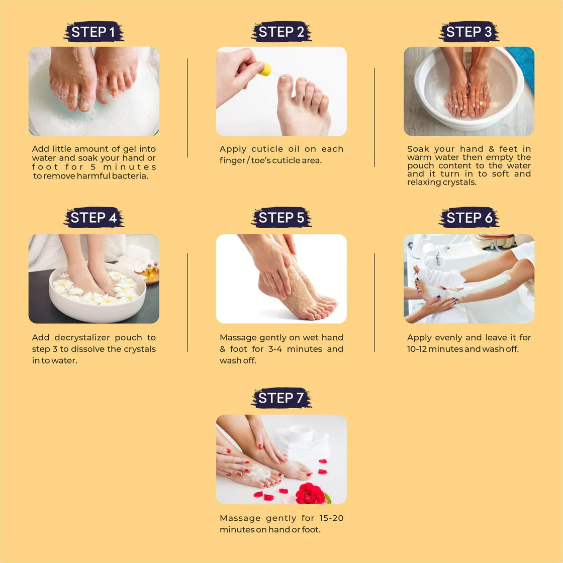 Tangy Orange Crystal Shine Manicure Pedicure with Pretty Pearl Foot Salt