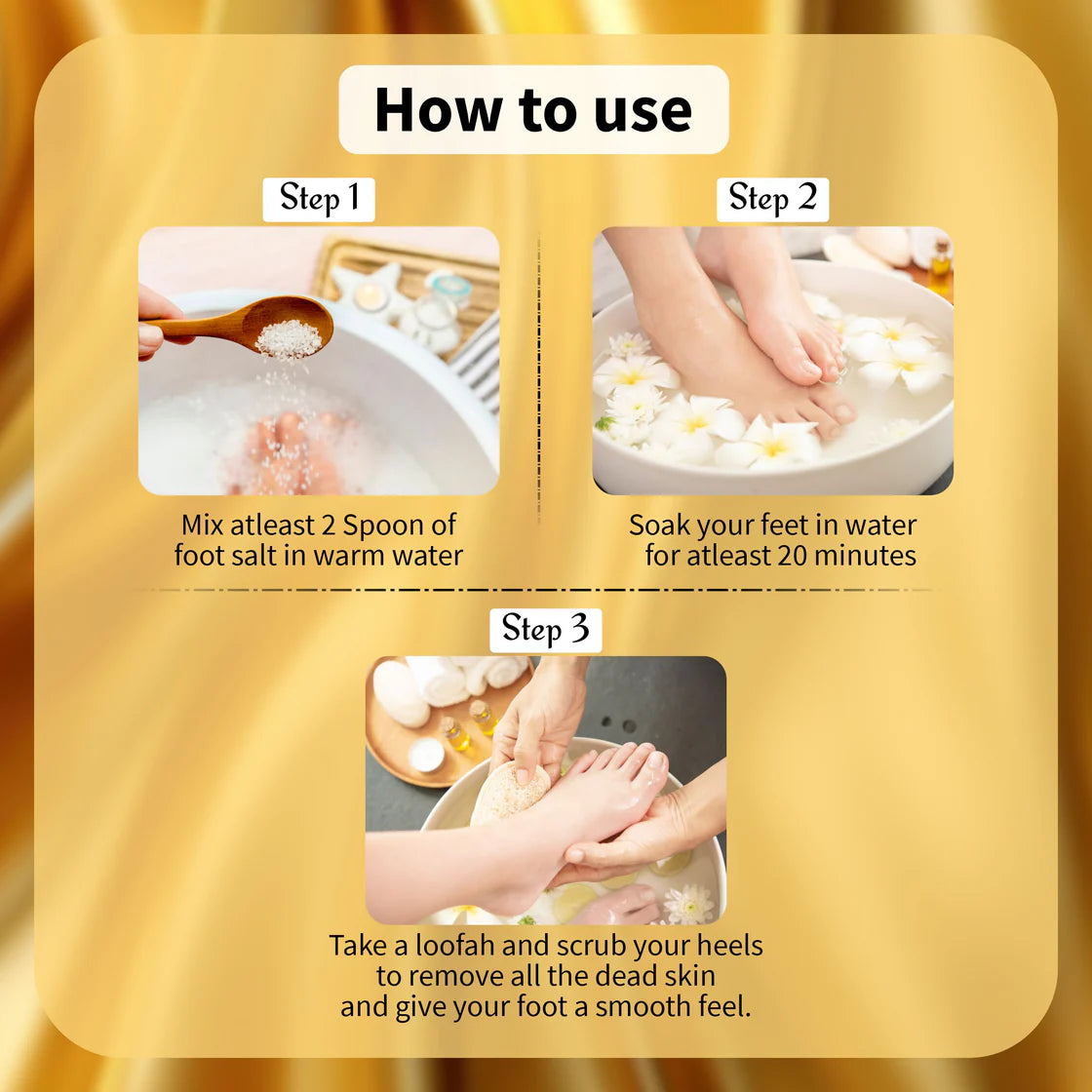 Tangy Orange Crystal Shine Manicure Pedicure with Sparkling Gold Foot Salt