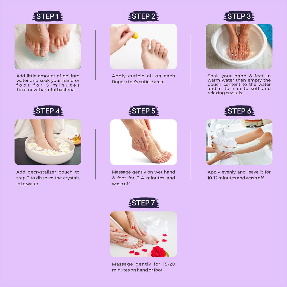 Lavender Crystal Shine Manicure Pedicure with Brightening & Lightening Facial Kit