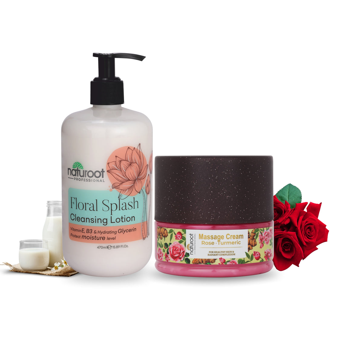 Ubtan Massage Cream with Floral Cleansing Lotion