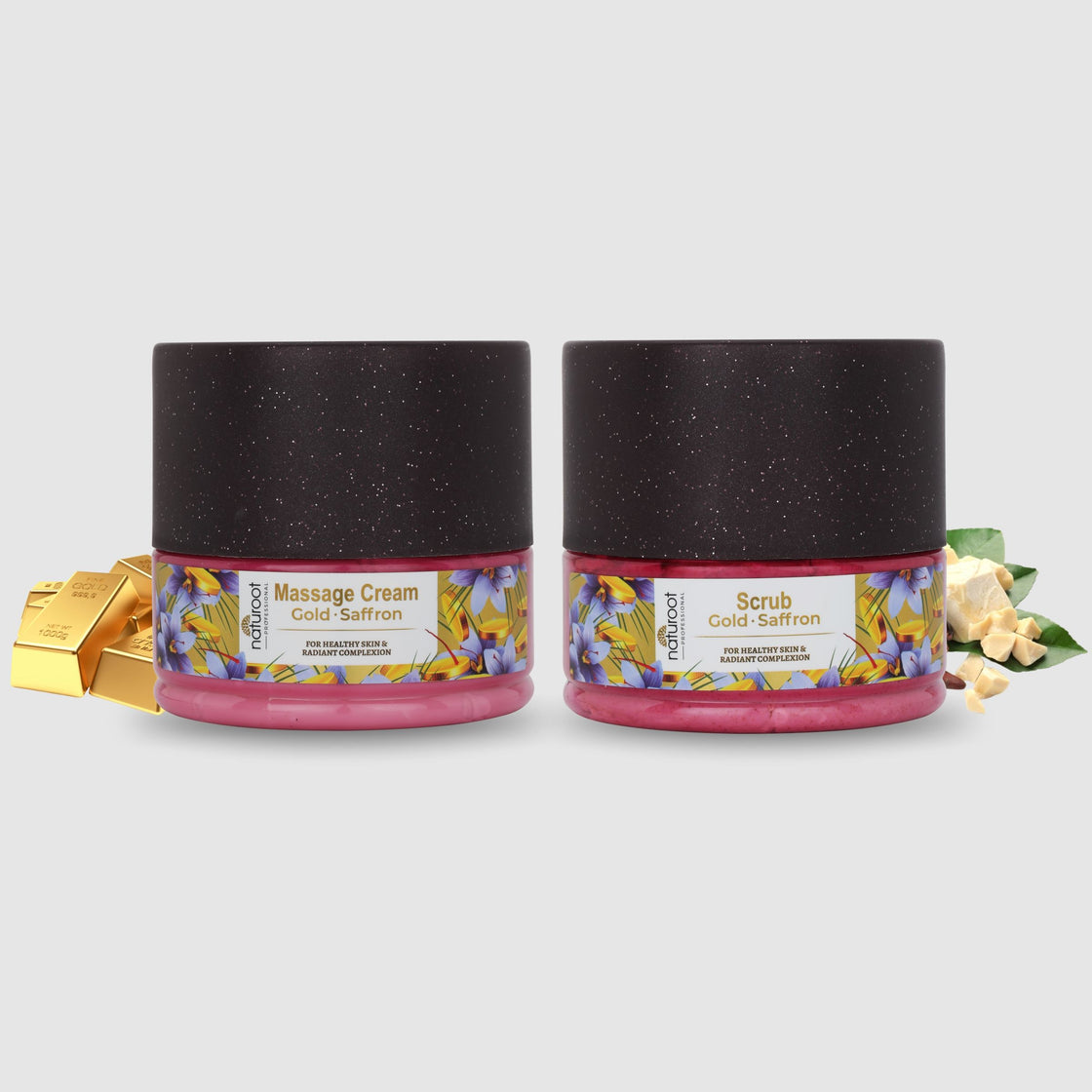 Sparkling Gold Massage Cream and Scrub