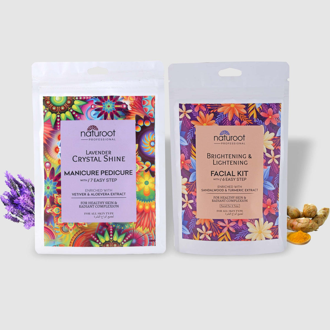 Lavender Crystal Shine Manicure Pedicure with Brightening & Lightening Facial Kit