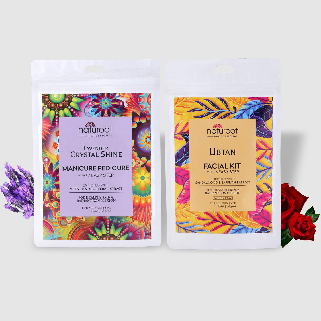 Lavender Crystal Shine Manicure Pedicure with Ubtan Facial Kit