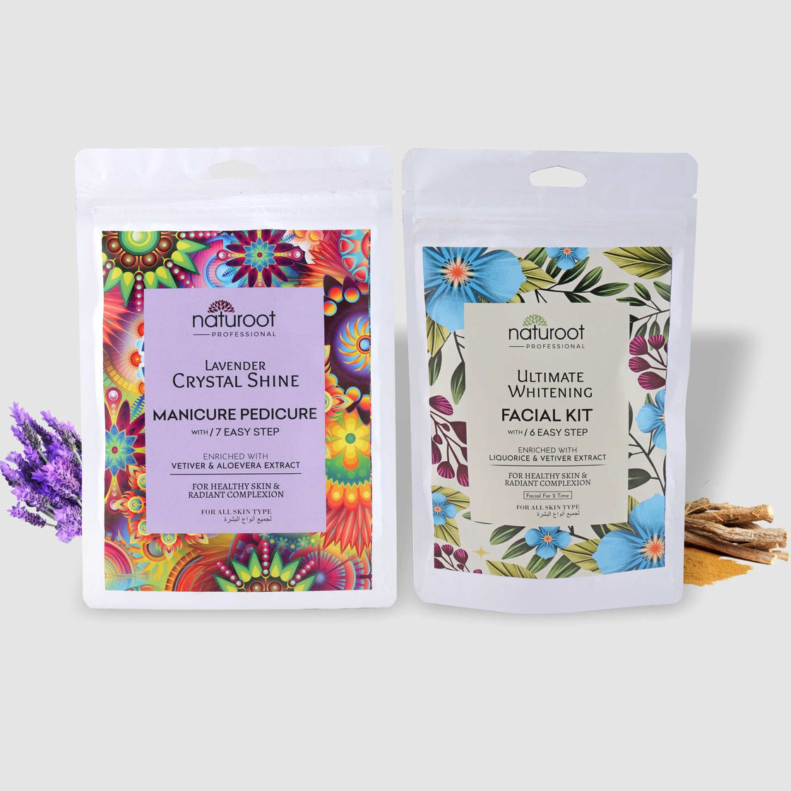 Lavender Crystal Shine Manicure Pedicure with Ultimate Whitening Facial Kit