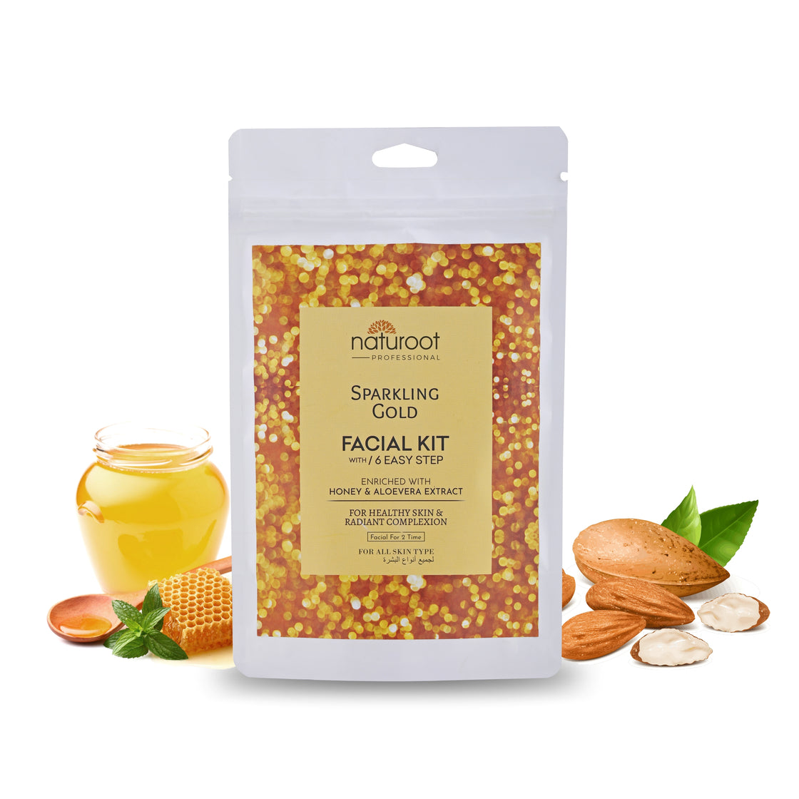 Tangy Orange Crystal Shine Manicure Pedicure with Sparkling Gold Facial Kit