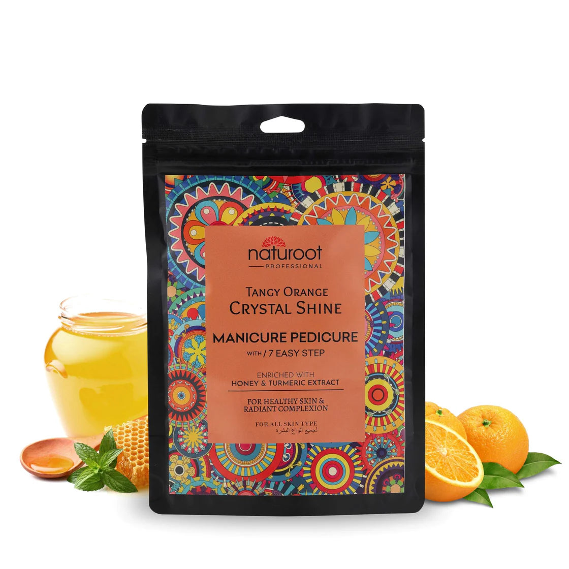 Tangy Orange Crystal Shine Manicure Pedicure with Pretty Pearl Foot Salt